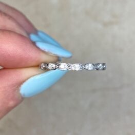 0.27ct Old European Cut Diamond Art Deco Wedding Band 12346 F5
