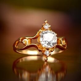 Vintage Victorian 1ct yellow gold ring 1880 Artistic 12529