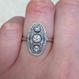Silver on Yellow Gold Diamond Ring - Groveland Ring 13498 F2