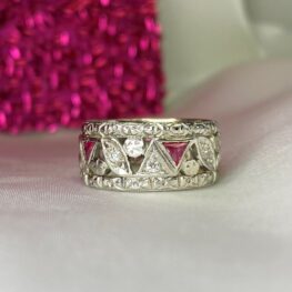 Antique Art Deco Diamond Wedding Band. Rockville. Circa 1935