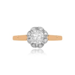 Platinum on 18k Yellow Gold Antique ring Lorton Ring Top View