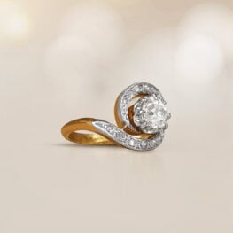 An antique swirl ring featuring an old European cut diamond Artistic Picture 15237