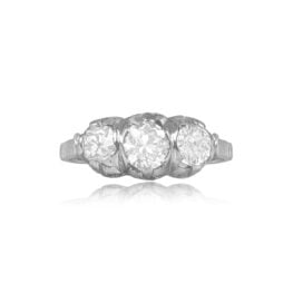 Three Stone Art Deco Antique Ring Donara Ring 15238 Top View