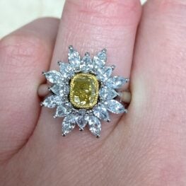0.70ct Fancy Diamond Platinum and 18k Gold Engagement Ring DYL37 F3