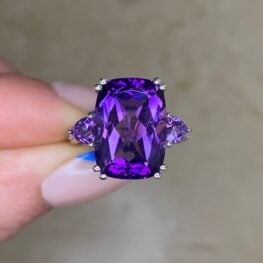missouri ring featuring a 6.07 carats elongated cushion cut amethyst